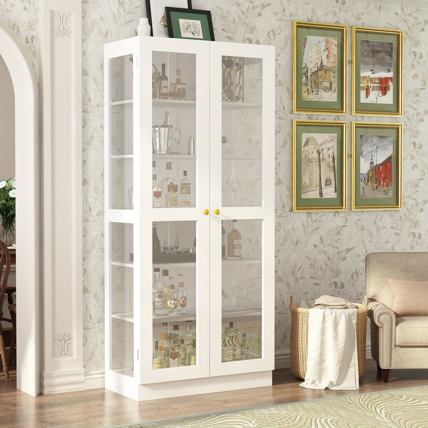 Glass door shelf cabinet discount