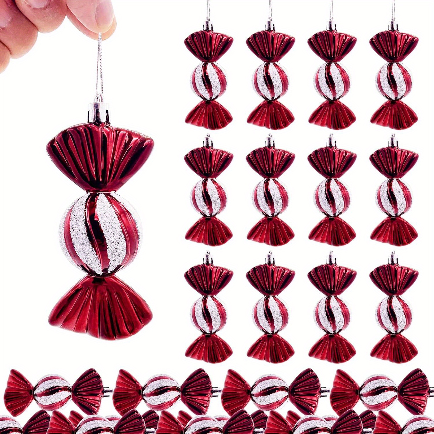 

24pcs Christmas Ornaments - Shatterproof, Decorations For Parties &