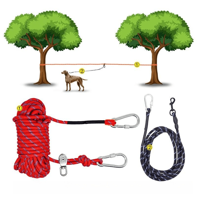 Dog Tie Cable Portable Sliding System Heavy duty Reflective Temu Canada