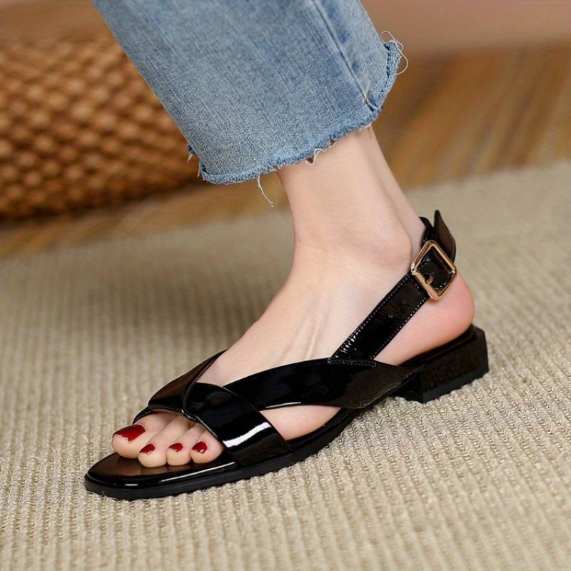 

Large-size Low-heeled Sandals Women 2024 Europe And The United States After The Explosion Of Tripping Square Head Wearing Sandals Women