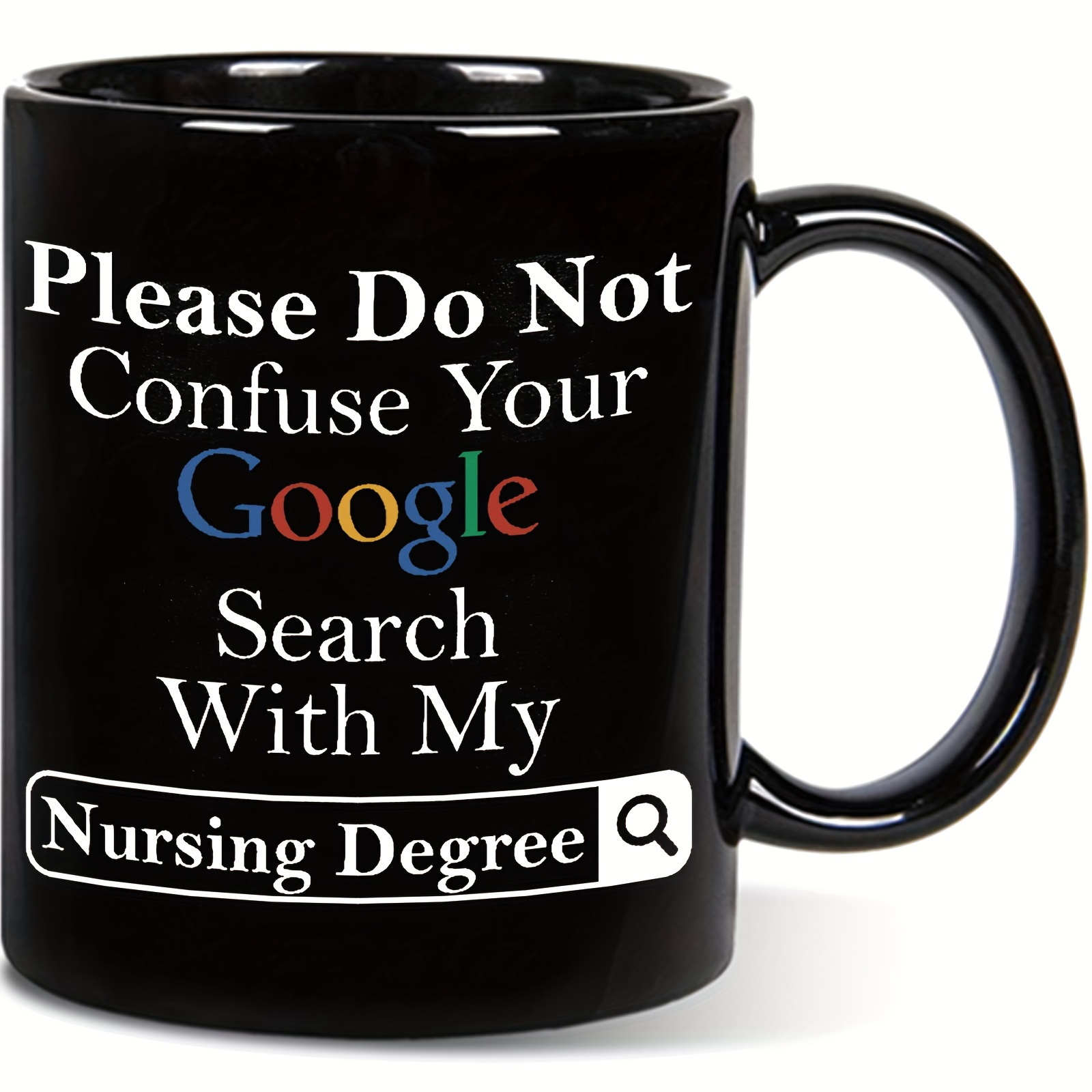 

1pc, Nursing Degree Coffee Mug, 11oz Ceramic Coffee Cups For Nurse, Water Cups, Summer Winter Drinkware, Birthday Gifts, Holiday Gifts