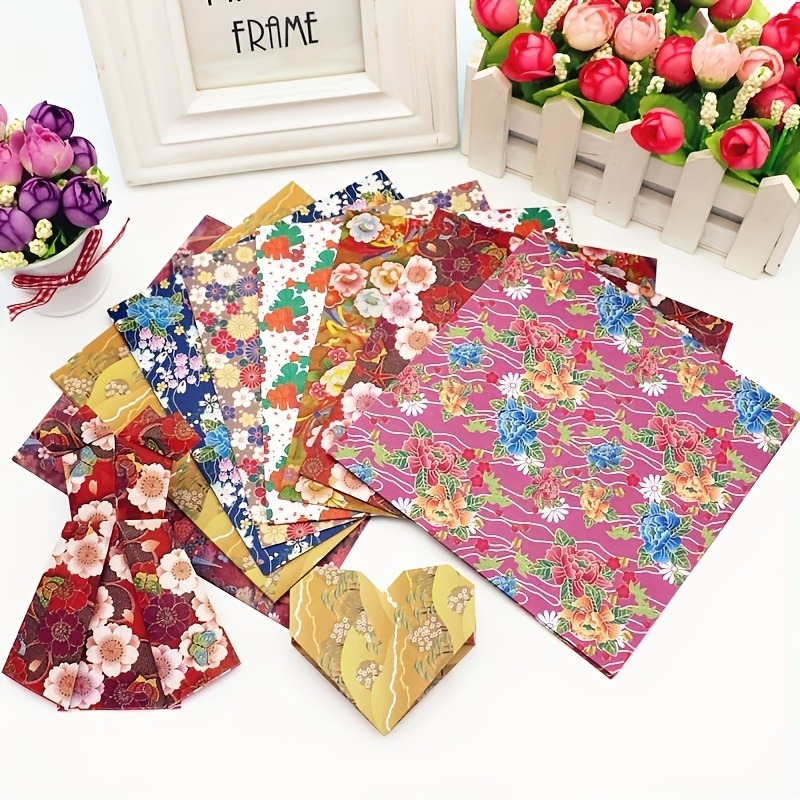 

60 Sheets Floral Origami Paper Set – Double-sided Print, Assorted Flower Patterns, Square Folding Papers For Crane, & Diy Projects