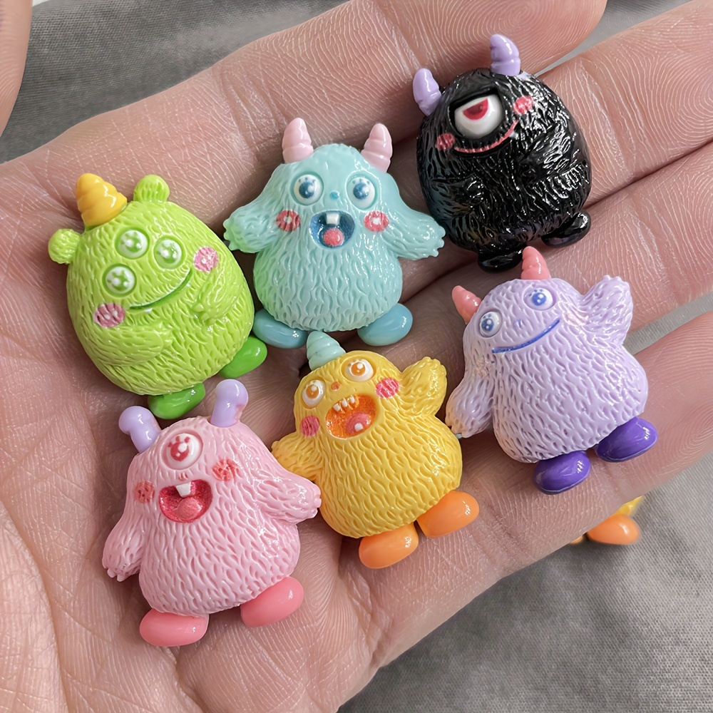 6pcs Cute Cartoon Monster Refrigerator Magnets - Decorative Acrylonitrile Butadiene Styrene Fridge Magnets for Whiteboard, Office, Kitchen, Locker - Unique Home Decor & Ideal Mother's Day Gift