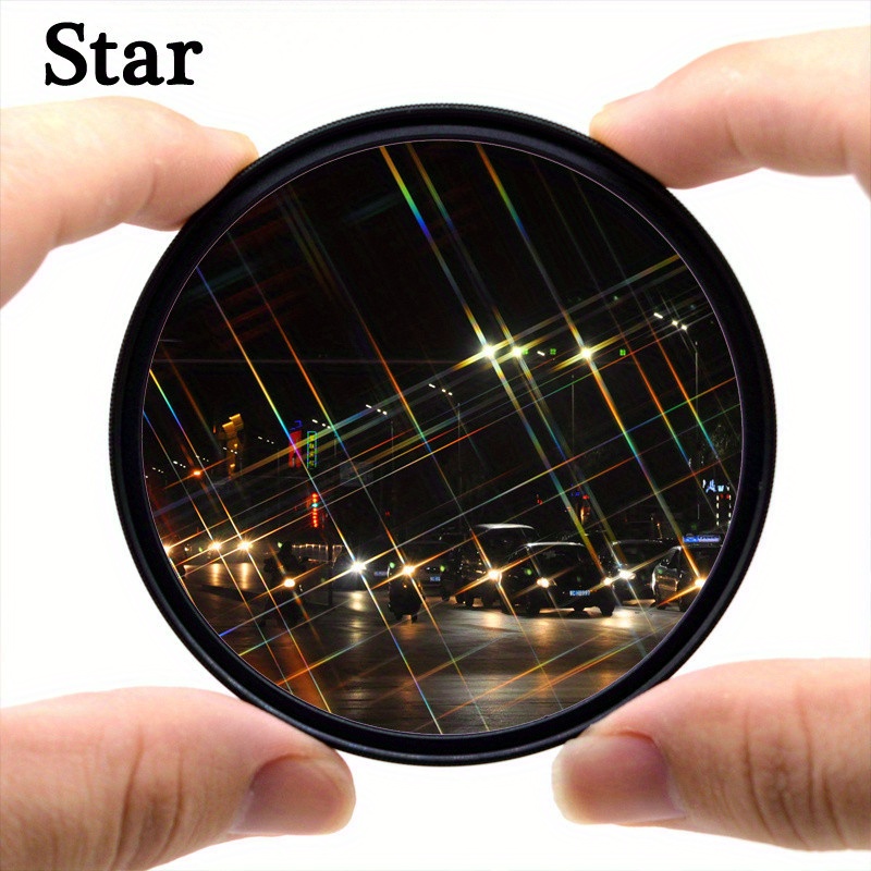 

1pc Knightx Optical Effect Lens Filter, Starburst 1x/4x/6x/8x, Compatible With Dslr Cameras, 49mm 52mm 55mm 58mm 67mm 77mm Sizes, Non-waterproof