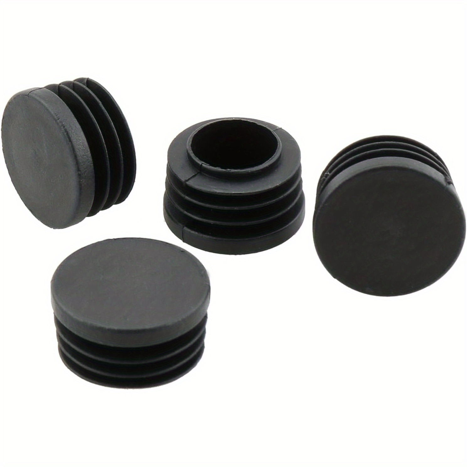 8pcs black plastic tubing end caps round chair leg protectors non electric furniture   covers details 1