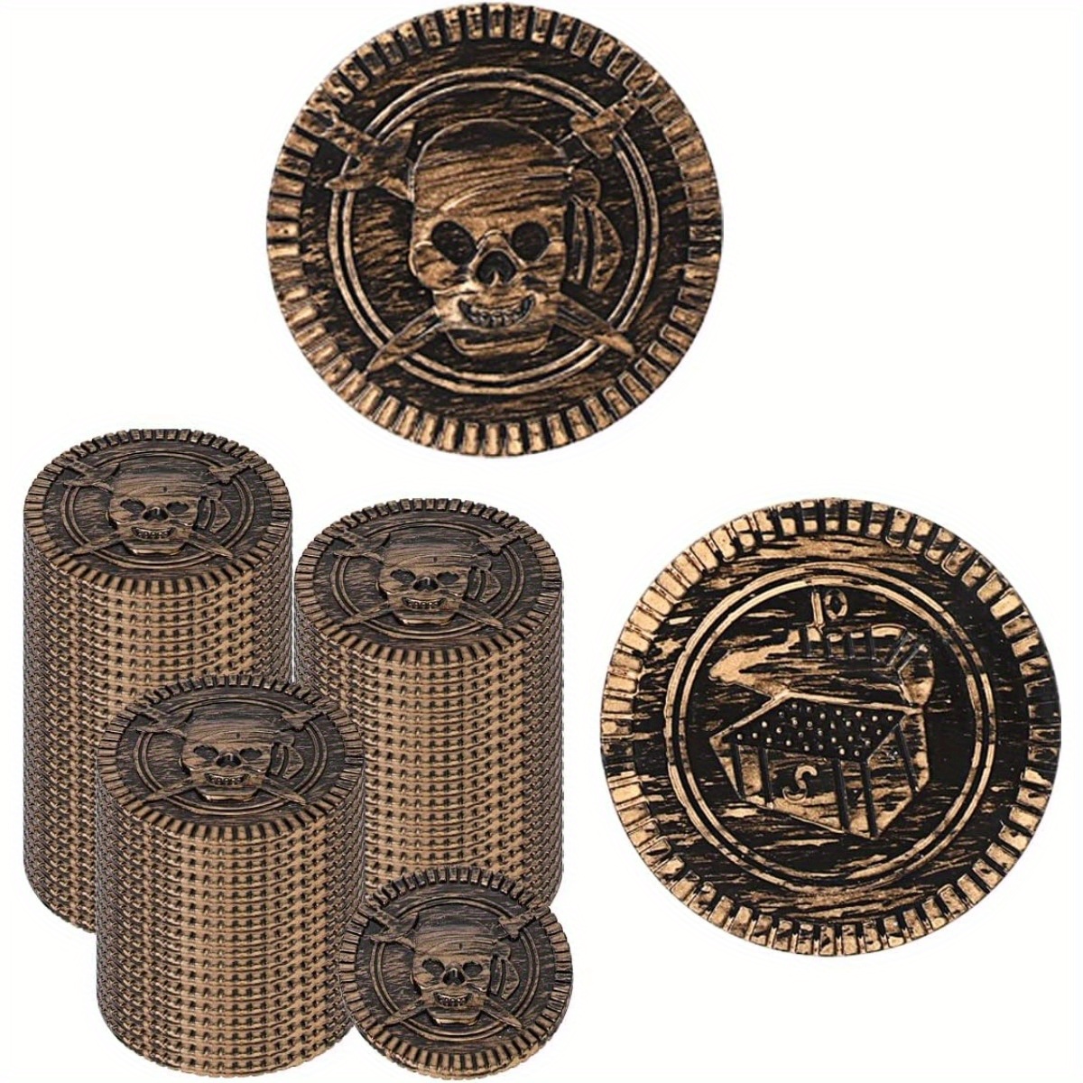 

100 Pcs Plastic Pirate Set, Brown - Perfect For Pirate Themed Parties, Treasure Hunts, And Decorations