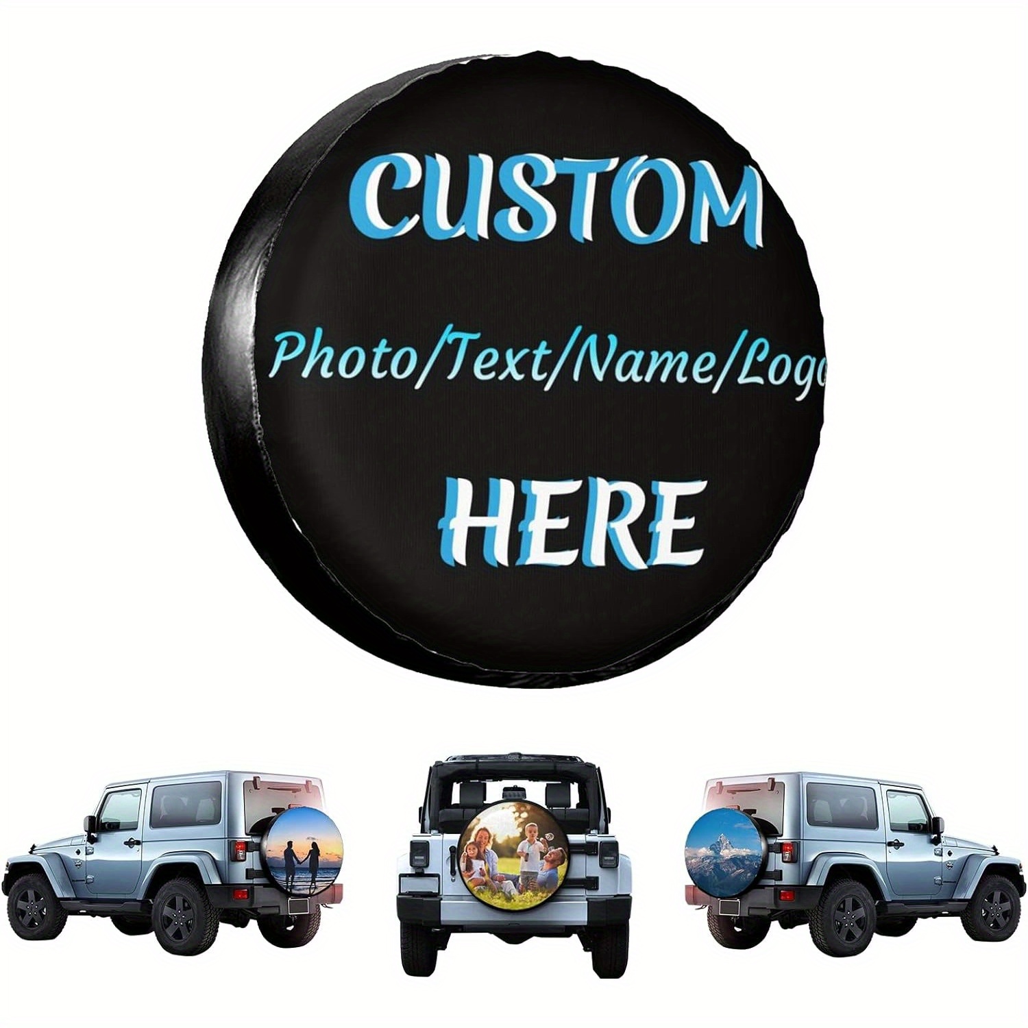 

Custom Spare Tire Covers - Personalize With Your Own Design, Waterproof & Dust Proof Wheel Protectors For Car, Trailer, Rv, Suv - Polyester Fiber