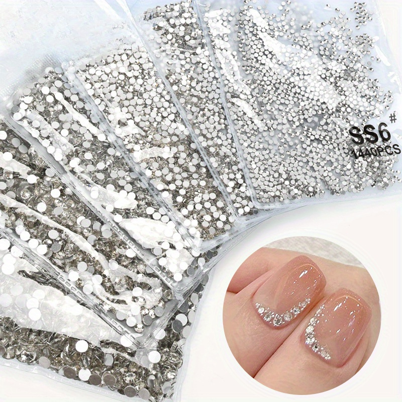 

Nail Art Flat Transparent White Diamond