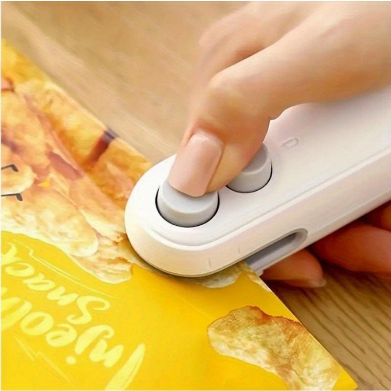 

Compact 2-in-1 Mini Snack Bag Sealer & Cutter - Usb Rechargeable, Heat Vacuum Seals Chips & Plastic Bags, , With Easy-press Controls & Portable Design - Ideal For Home Kitchen Use