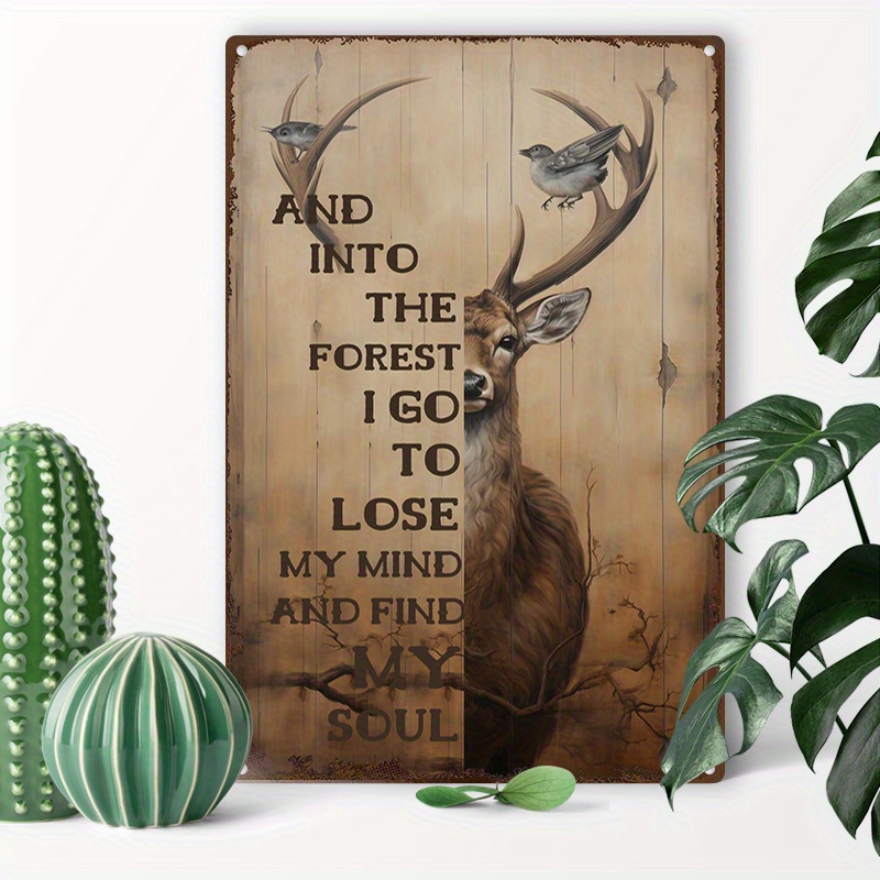 

Vintage Deer Hunting Metal Sign - 8x12" Aluminum, Waterproof, Uv Fade-resistant, Pre-drilled Holes, Coffee Bars & Home Decor