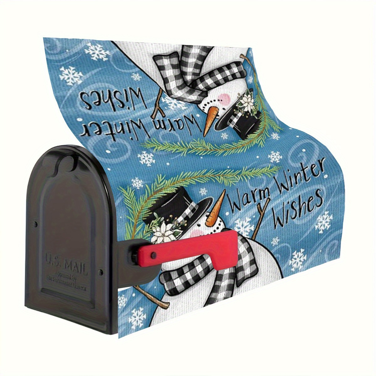 

Snowman Christmas Mailbox Cover - Magnetic, Standard Size 18x21" Outdoor Decoration For Home & Garden, Mailbox Lid, Holiday Decoration, Patriotic Theme