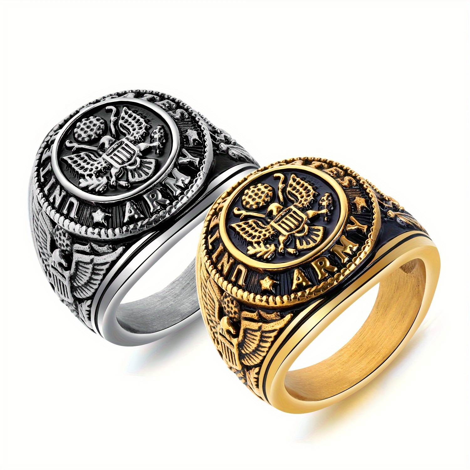 

1pc Retro Eagle Stainless Steel Men's Ring - Bold Statement Piece For Fashion-forward Men