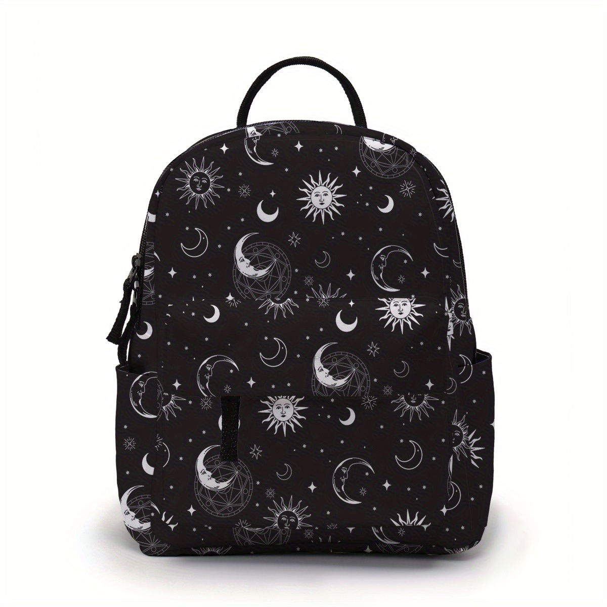 

Chic Women's Polyester Backpack With Sun, Print - Adjustable Straps, Fashionable Mini Daypack For School, Travel & Use