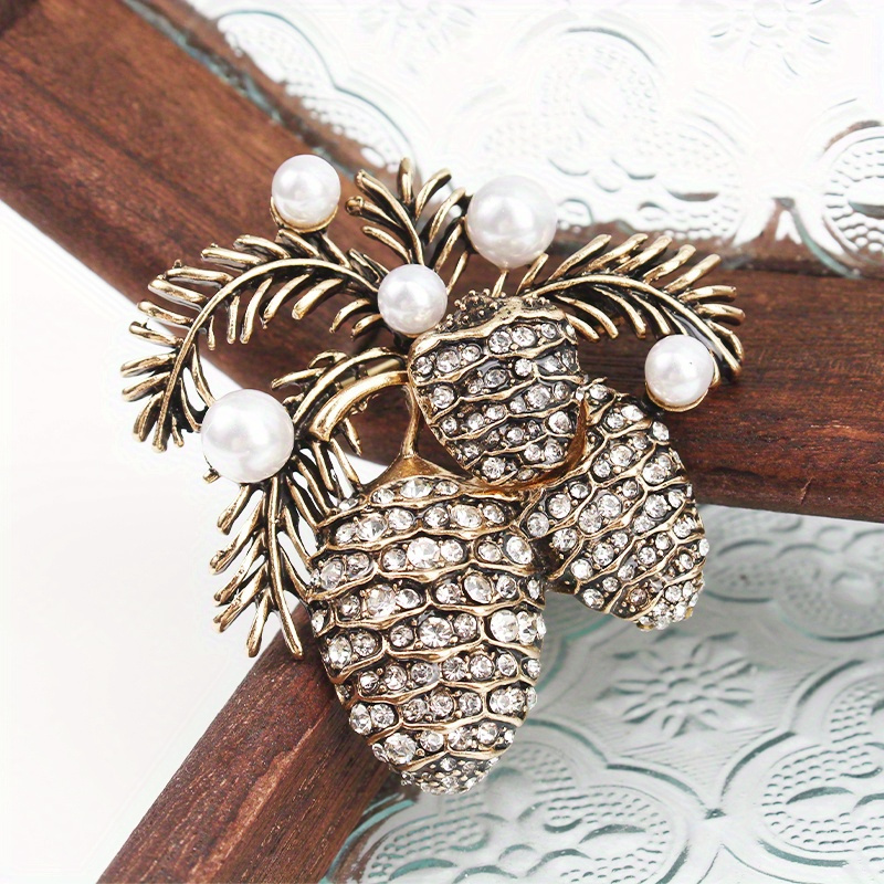 retro medieval western court   tree brooch with pearl accents adorable plant shaped jewelry for women details 1