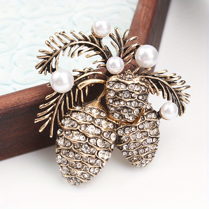 retro medieval western court   tree brooch with pearl accents adorable plant shaped jewelry for women details 2