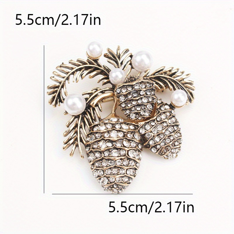 retro medieval western court   tree brooch with pearl accents adorable plant shaped jewelry for women details 3