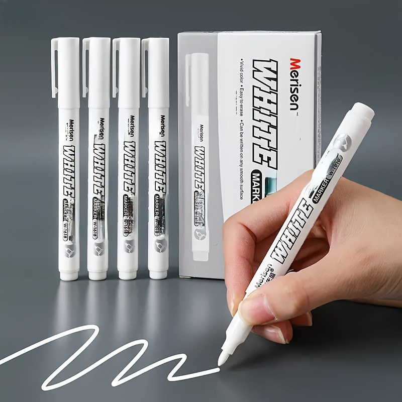

Vibrant White Waterproof Marker Pen - Perfect For Diy Graffiti & Versatile Art Projects, Durable On Wood, Glass, Leather