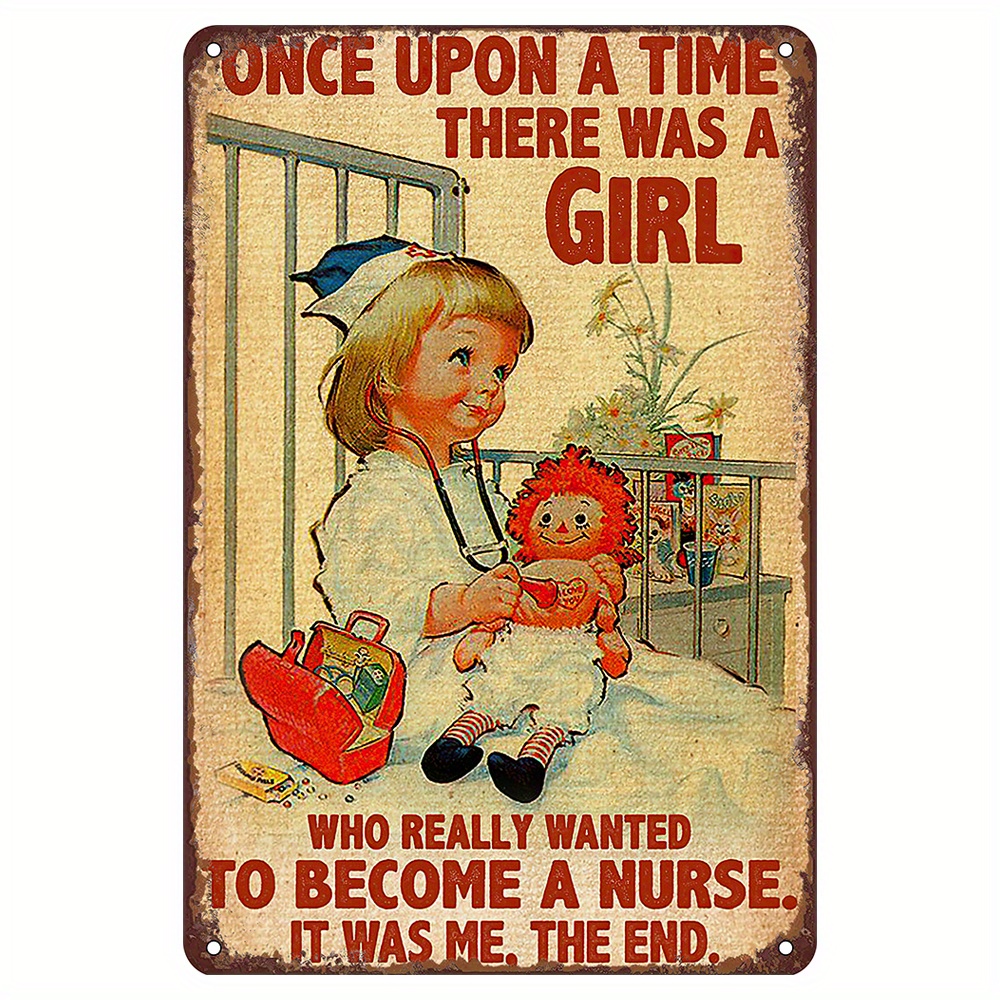 

Vintage Nurse Themed Metal Tin Sign, Inspirational Retro Wall Decor, Iron Construction, For Nurses And Medical Professionals