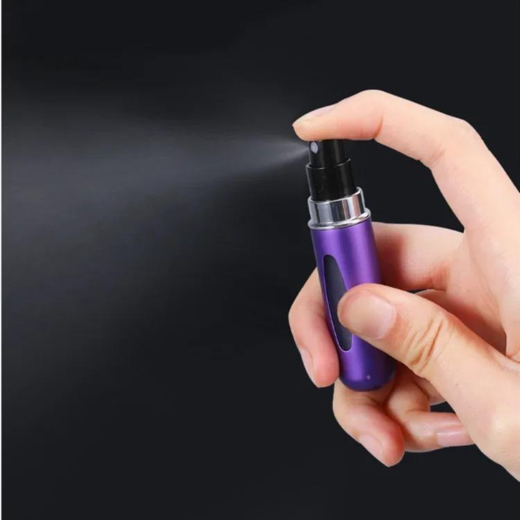10pcs 5ml perfume atomizer portable container for cosmetics traveling mini aluminum spray alcohol empty refillable bottle details 5