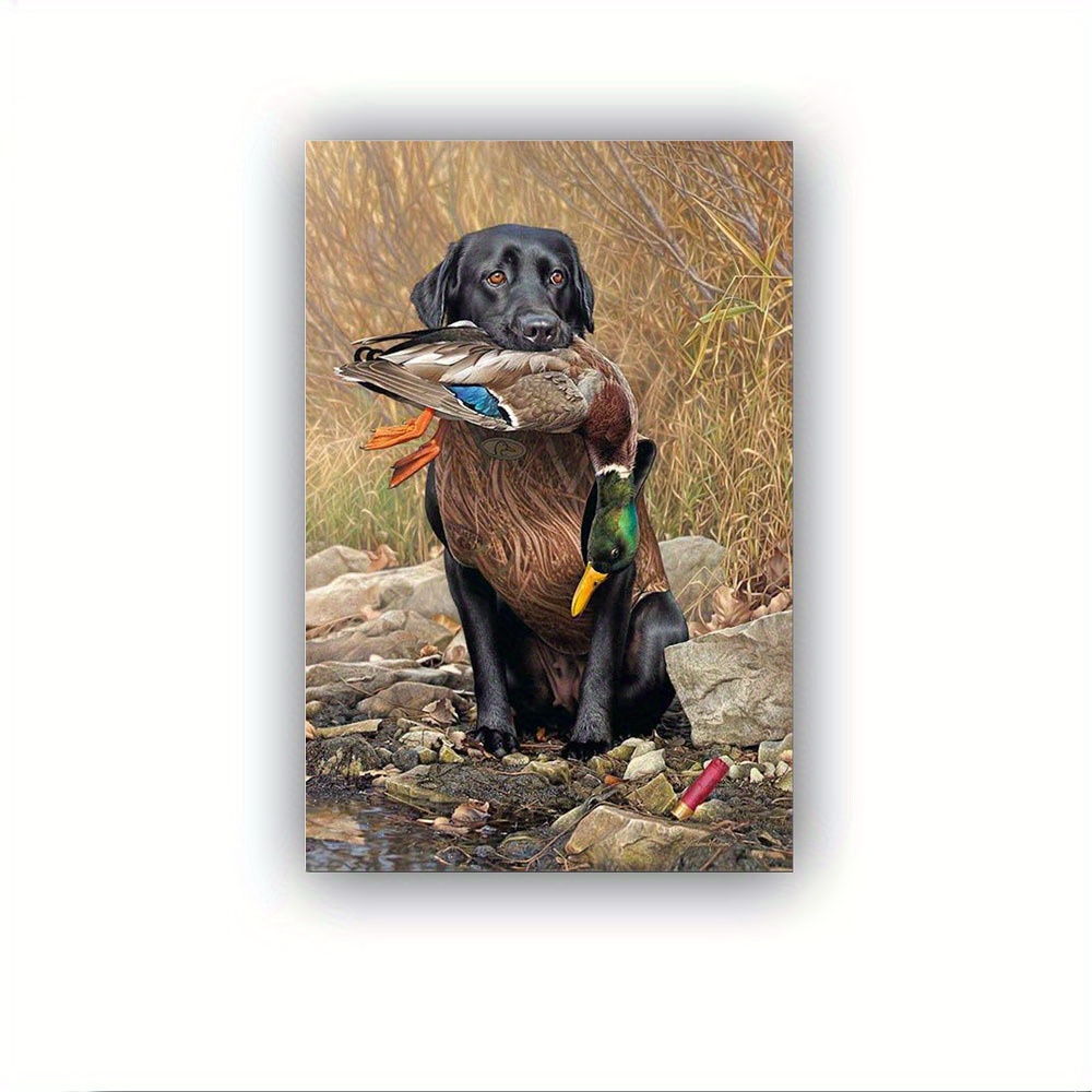 

Adults Kids Labrador Retriever Dog Hunting Canvas Wall Art Poster Picture Unique Decor For Living Room Bed Room Kitchen Gifts - Framed To Hang