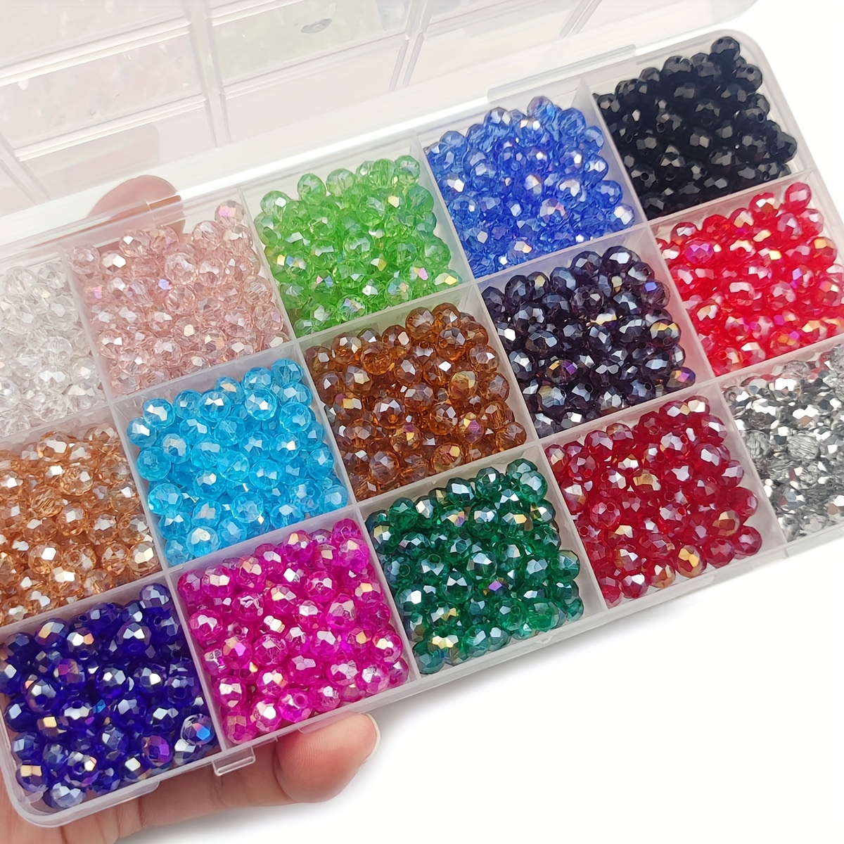 

750-piece Ab Color Glass Crystal Beads Set - 15 Vibrant Colors, 6mm Faceted For Diy Jewelry Making, Handcrafted Bracelet & Necklace Supplies Charms For Jewelry Making Beads For Jewelry Making