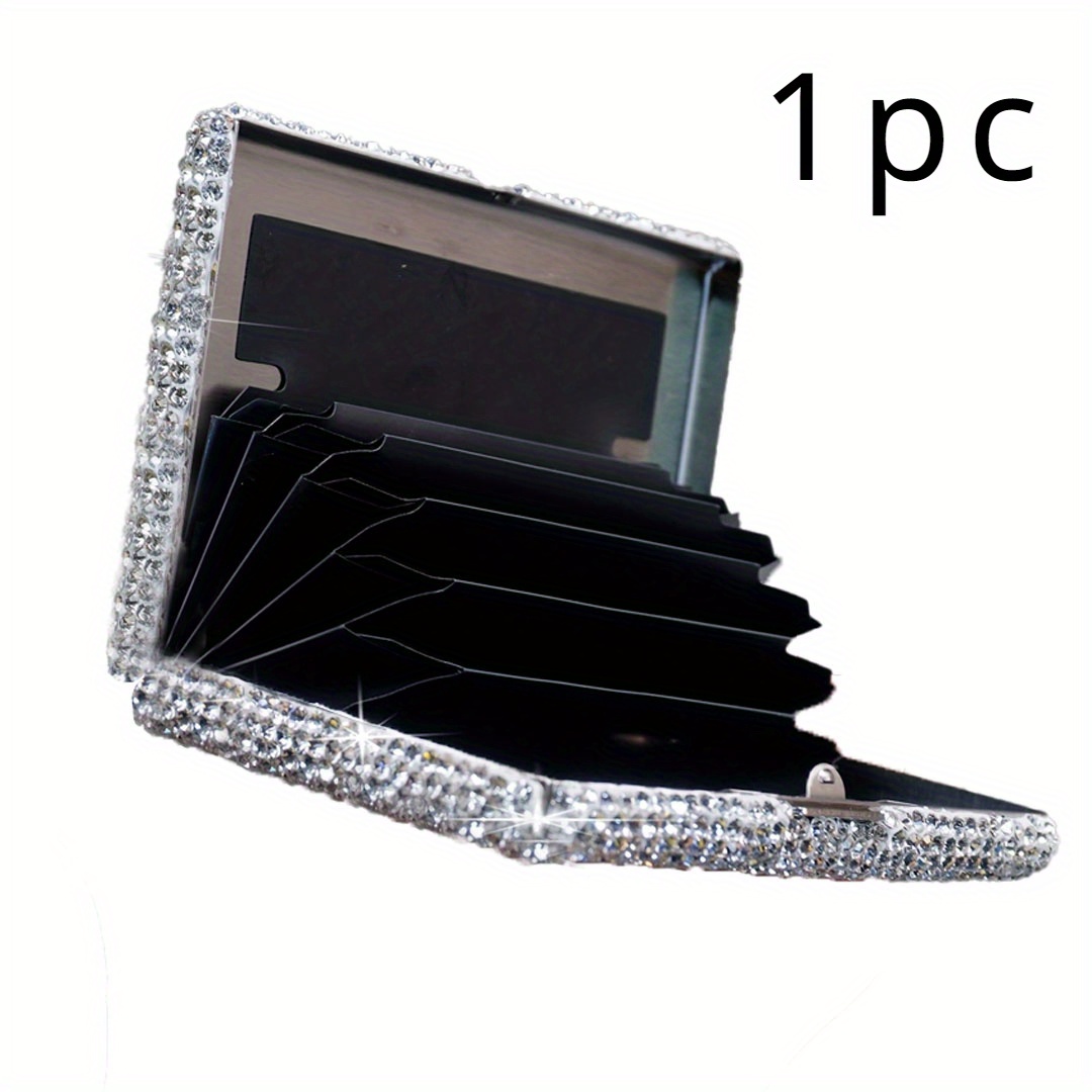 TEMU Diamond-studded Stainless Steel Credit - -magnetic, Portable Business & Accessory