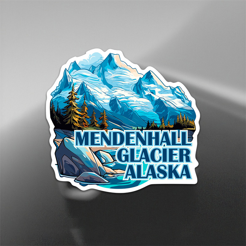

Glacier Alaska Vinyl Decal - Adventure Souvenir Waterproof Sticker For Scrapbook, Laptop, Water Bottle, Tumbler, Skateboard, Notebook