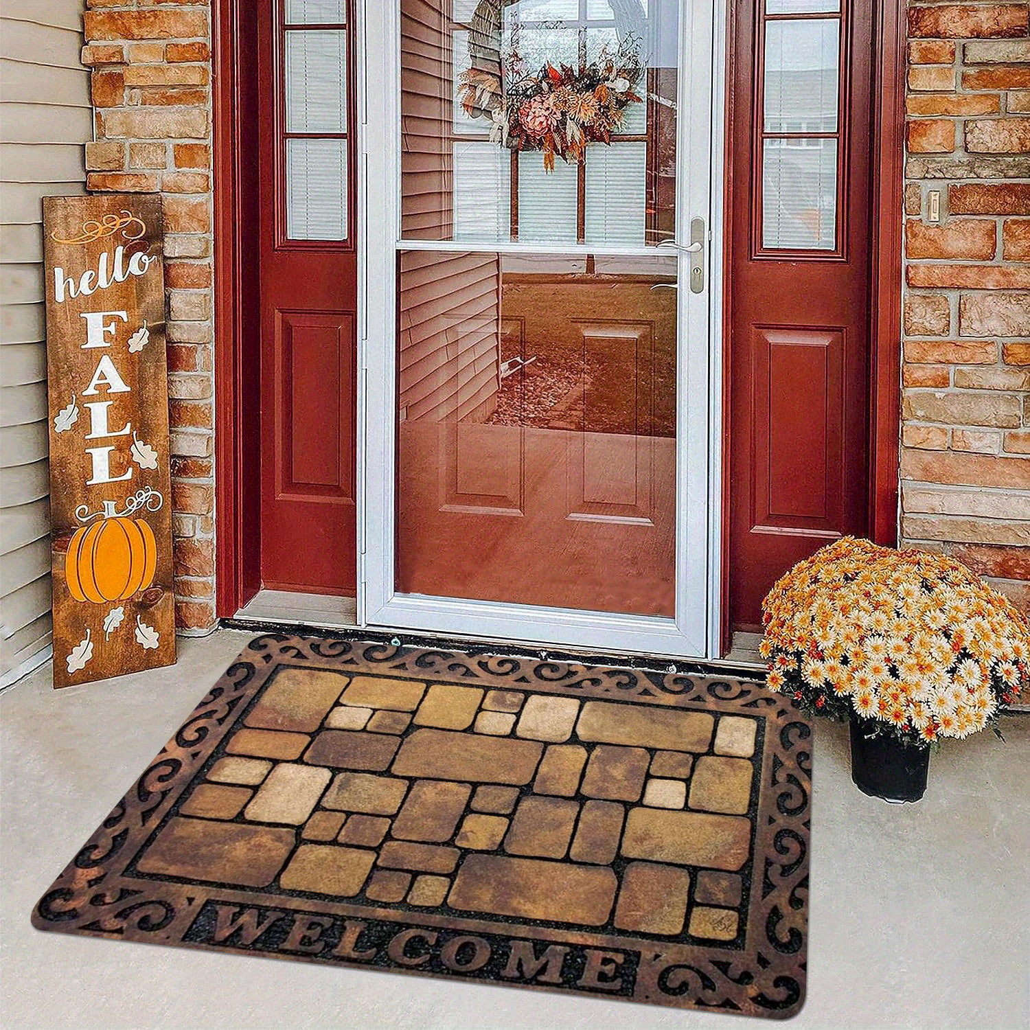 

1 Item, Door Mat, Front Door Mat, , Country-style For The Front Door, Outdoor Entrance Mat, Indoor Farmhouse Settings, Rug, Home Decor.