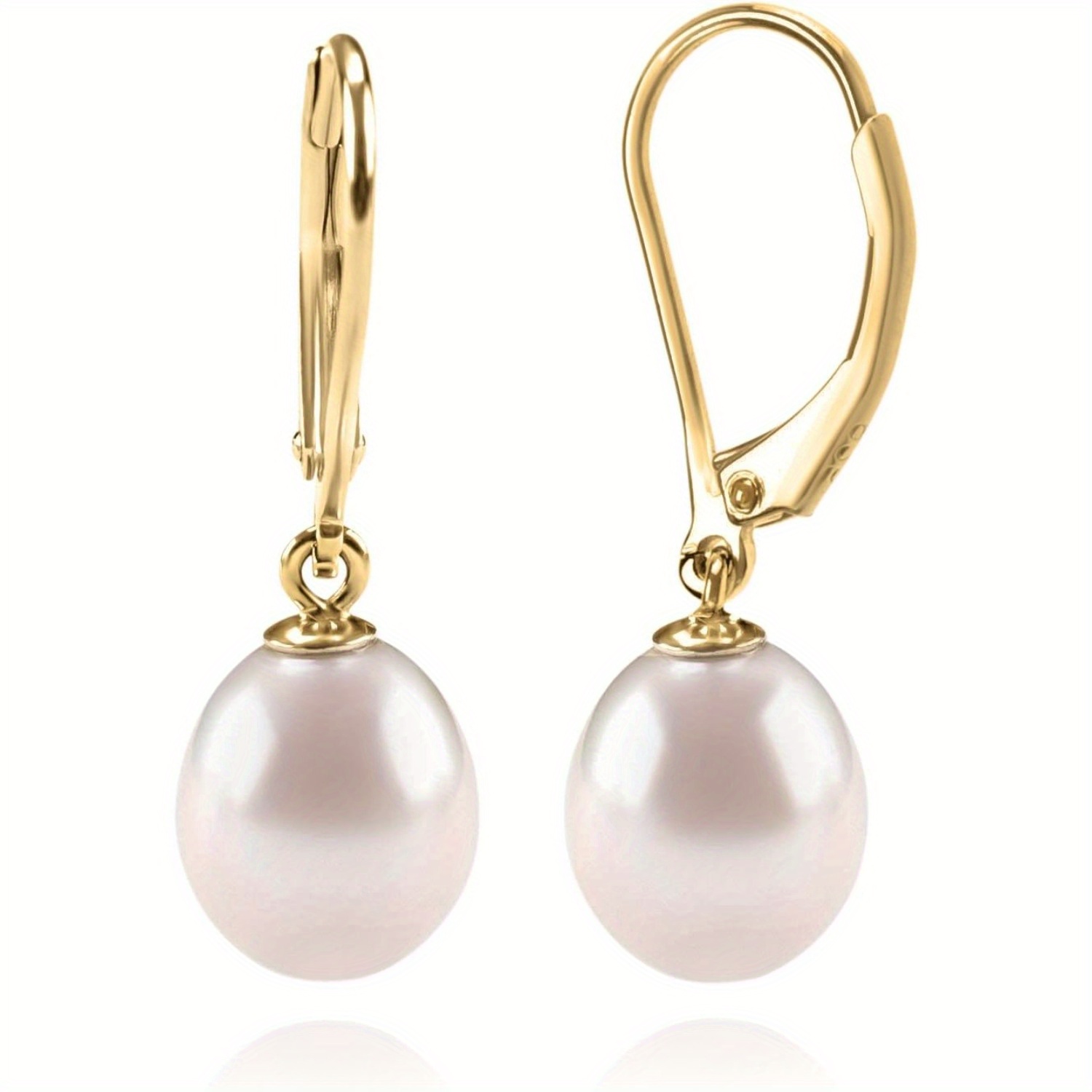 

Handpicked Aaa+ Quality Freshwater Cultured Pearl Earrings Leverback Dangle Stud Pearl Earrings