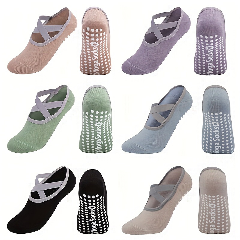 

6 Pairs Strap Floor Socks For Women - Non-slip Silicone Grip, Low-cut Design, Ideal For Dance, Pilates & Indoor Activities