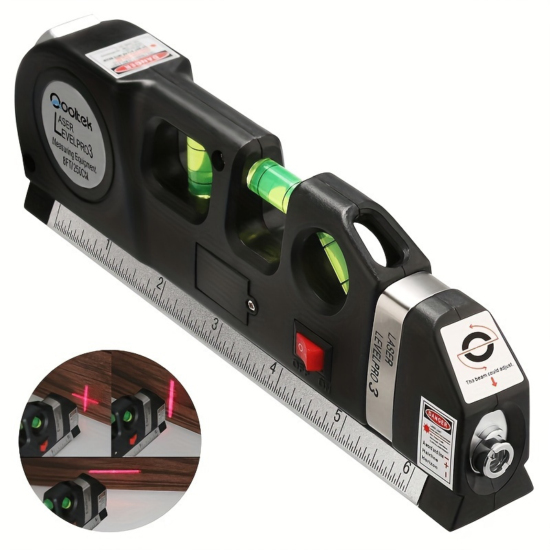 

2pcs Home Multi-function High Precise Laser Leveling Instrument With Steel Ruler Straight Line Laser Level Aligner (without Battery)