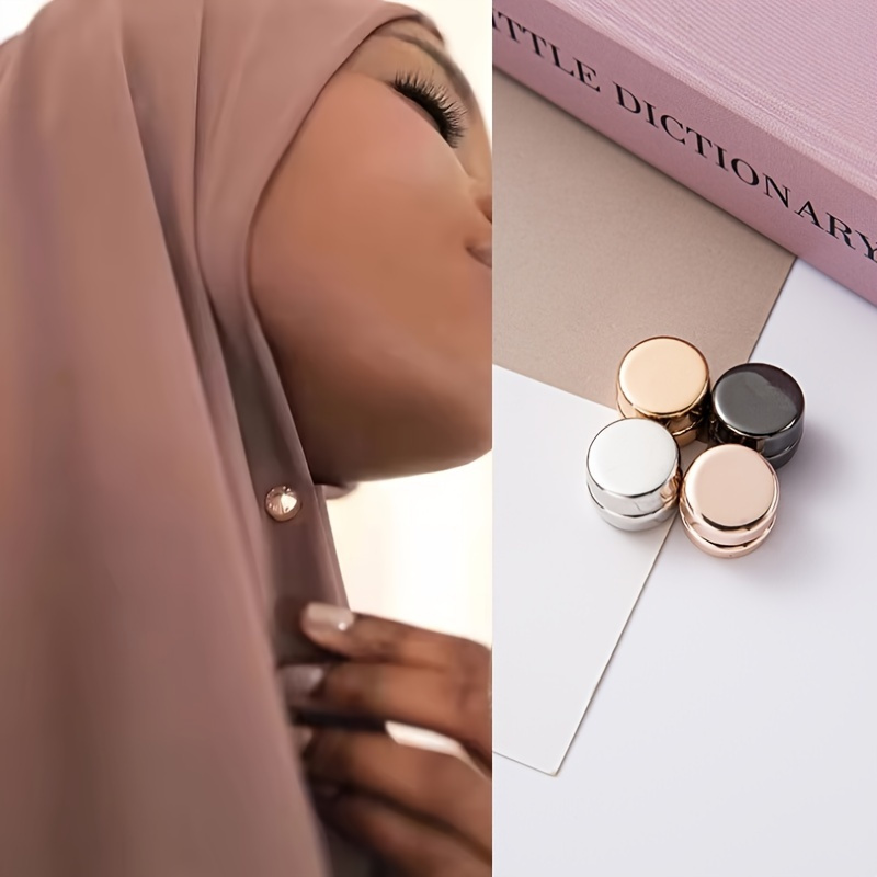 10 Aimants Pour Hijab - Broches Magnétiques Sans Épingle - 10 Couleurs - Fixation Invisible