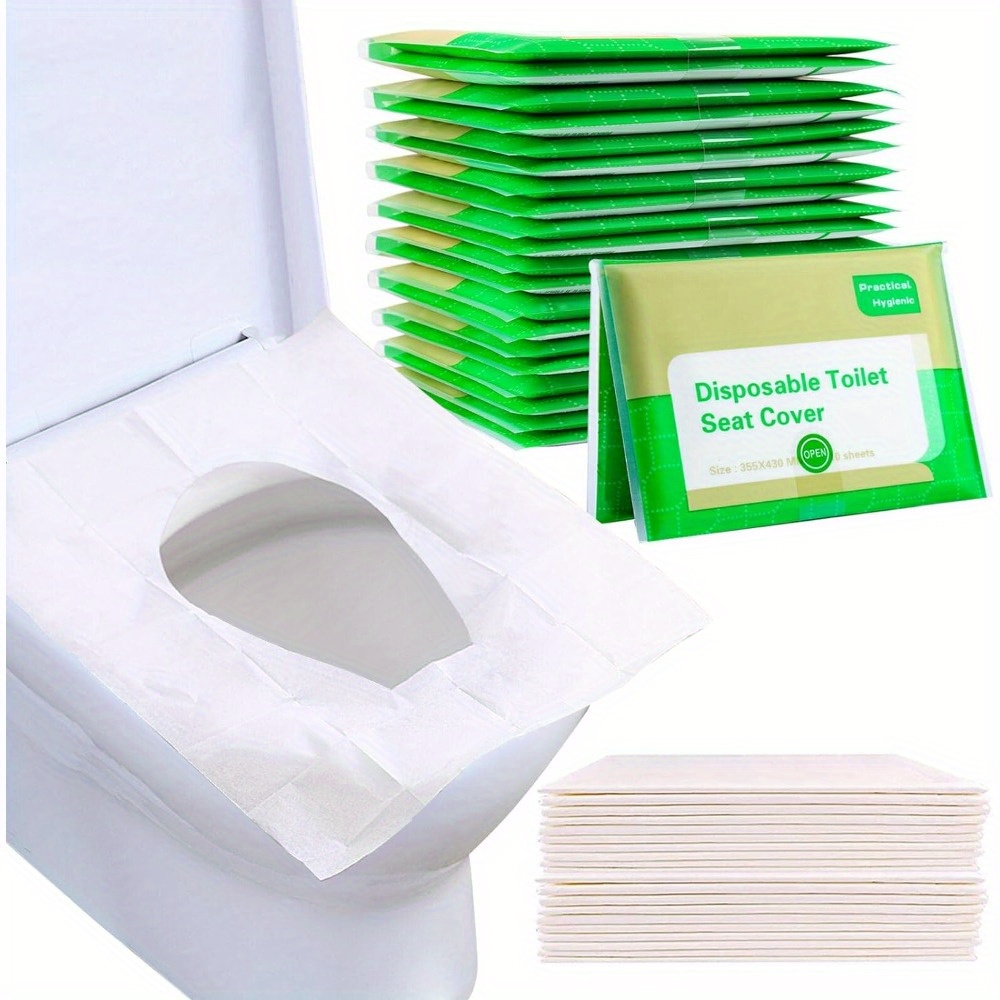 Image of 110pcs Disposable Toilet Seat Cushion, Flushable Travel Toilet Seat Cover, Suitable For Going Out And Traveling