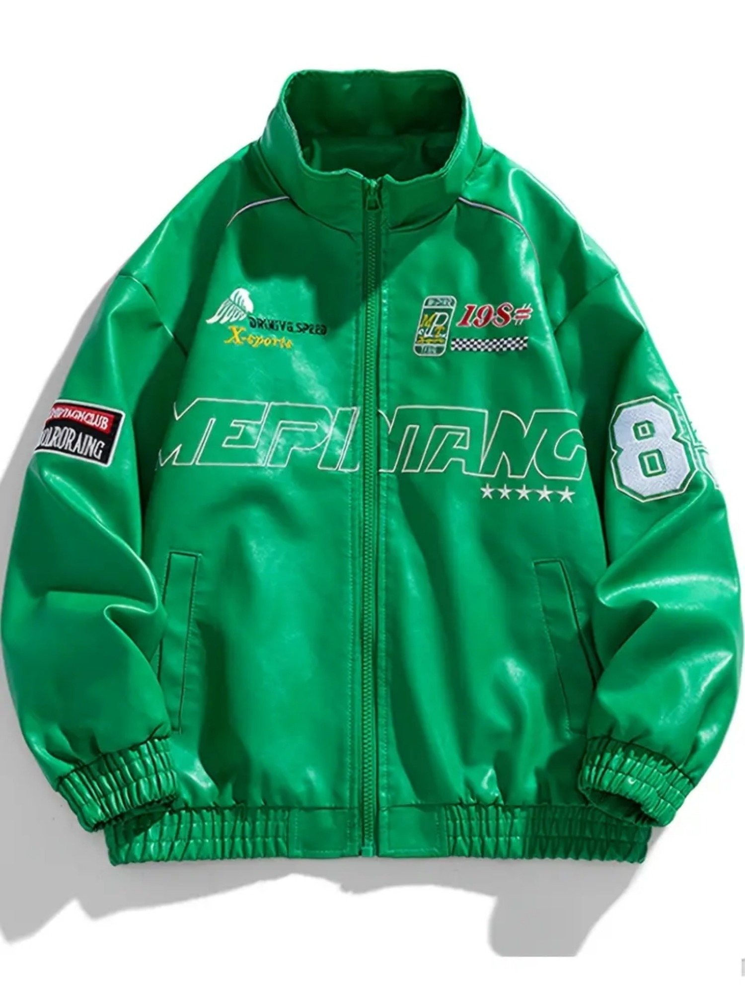 men's retro long sleeve zip jacket chic punk style loose - Temu