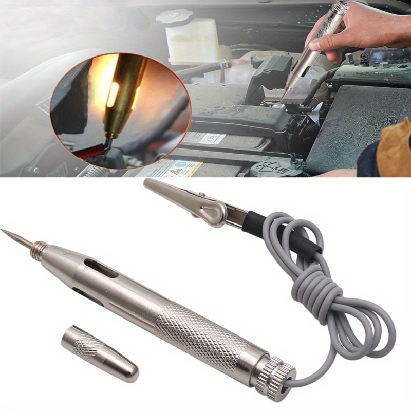 1pc DC 6-24V Auto Car Light Circuit Tester Lamp Voltage Test Pen Detector Probe Diagnostic Tools Auto Car Circuit Tester Test Probe Lamp 6V-24V Light System Lamp Voltage Test Pen Suitable for home appliances, cars, motorcycles