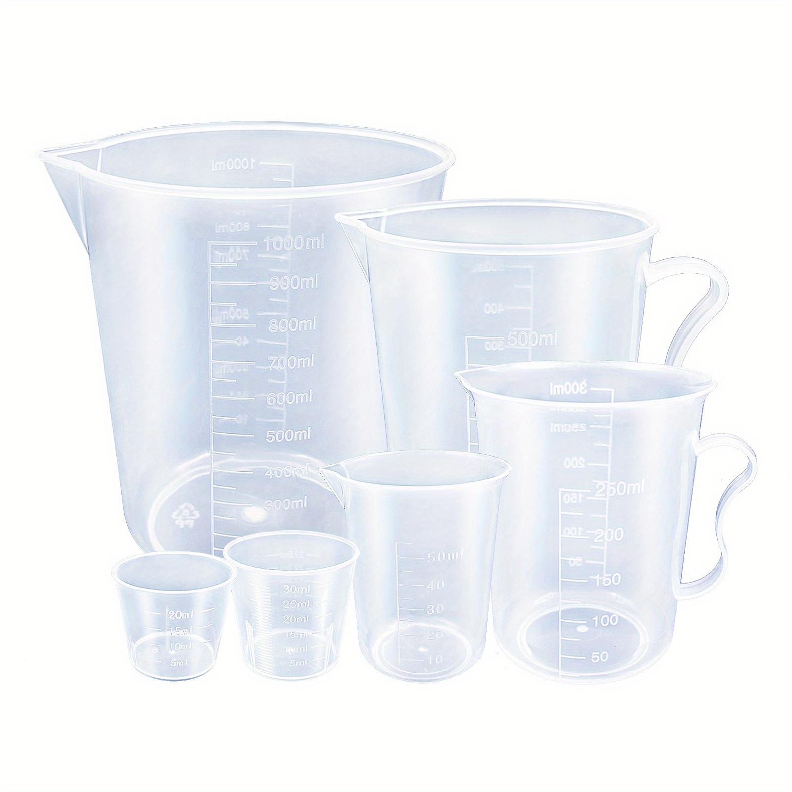 TEMU 6pcs Durable Plastic Measuring Cup Set Spout - Tools For Accurate & Cooking, -safe Material