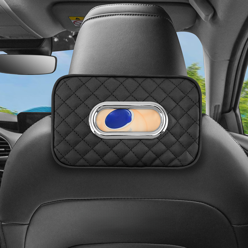 TEMU Pu Car Tissue Box - Sun Visor Napkin Storage, Fit For Vehicles