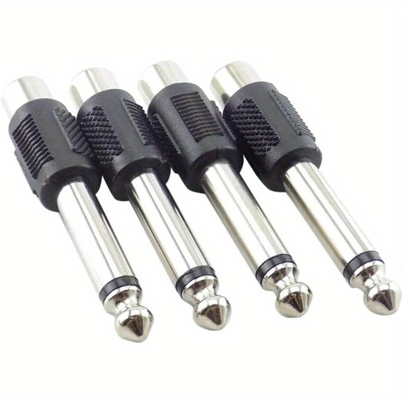 thumbnail image 2 of 6.35mm 1/4 Mono Female To RCA Phono Male Audio Adapter Cable – 1ft, Black, Universal 2 of 3
