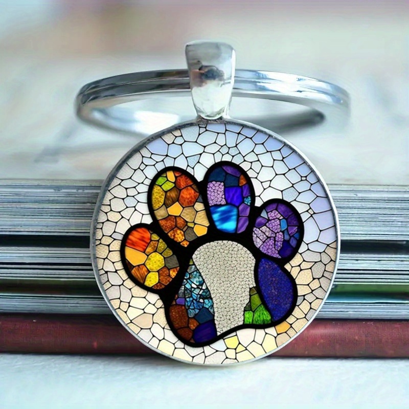 

Chic Vintage Paw Print Keychain - Zinc Alloy, Perfect Gift For Pet Lovers & Birthdays