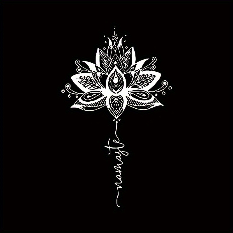 Image of Mandala Iron-on Transfer Patch For Short Sleeve Shirts, White Polyester Heat Transfer Sticker For Clothing T-shirt, Jeans, Backpack Decoration, Washable Adhesive Patch - 1pc