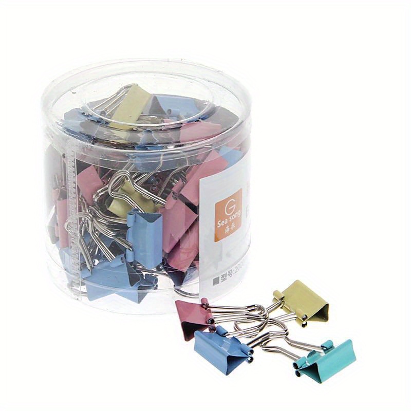 

60-piece Vibrant Metal Binder Clips - Durable 15mm Wide Paper Organizers For Office And Home Use, Assorted Colors