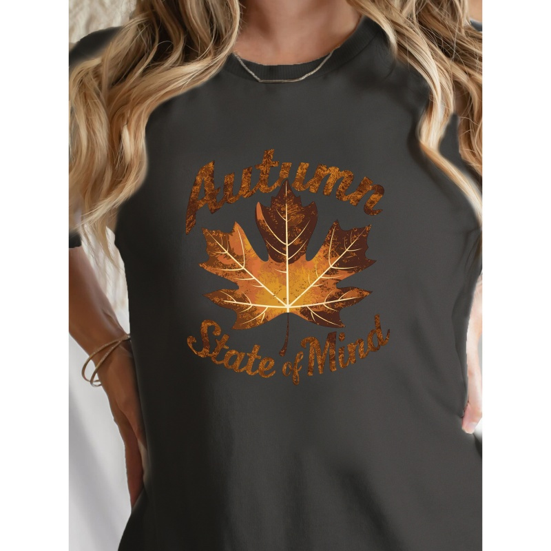 

Autumn Maple Leaf Pure Cotton Women's Tshirt Comfort Fit