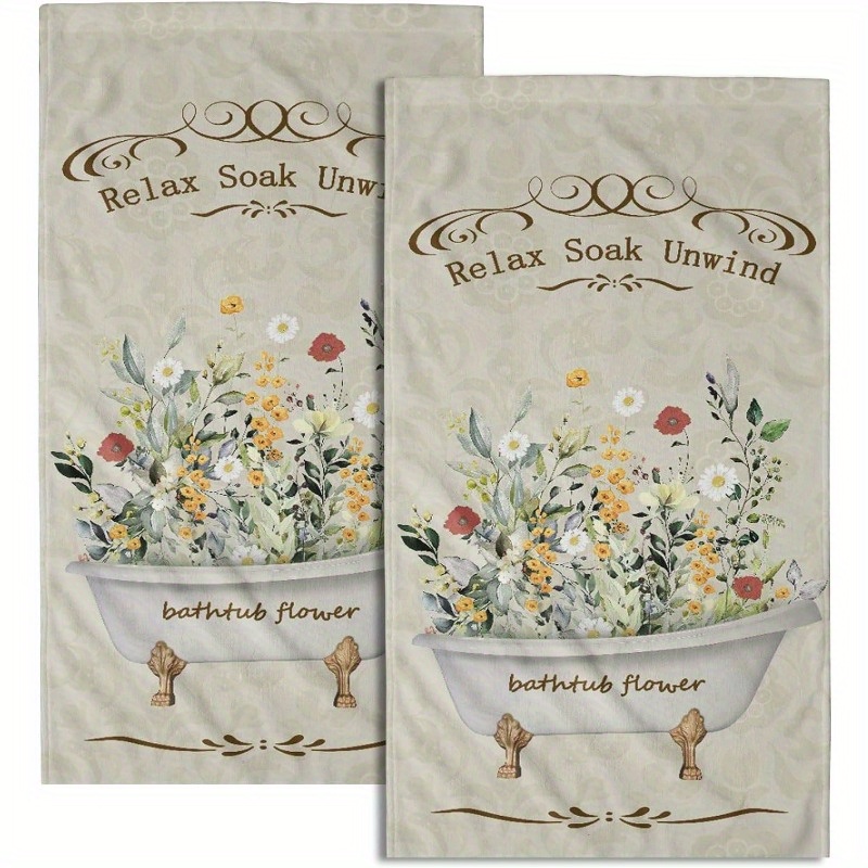 

Vintage Floral Hand Towels: Relaxing Soaking Towels For Hotel, Gym, Spa - 18 X 26 Inch, Soft Absorbent, Machine Washable