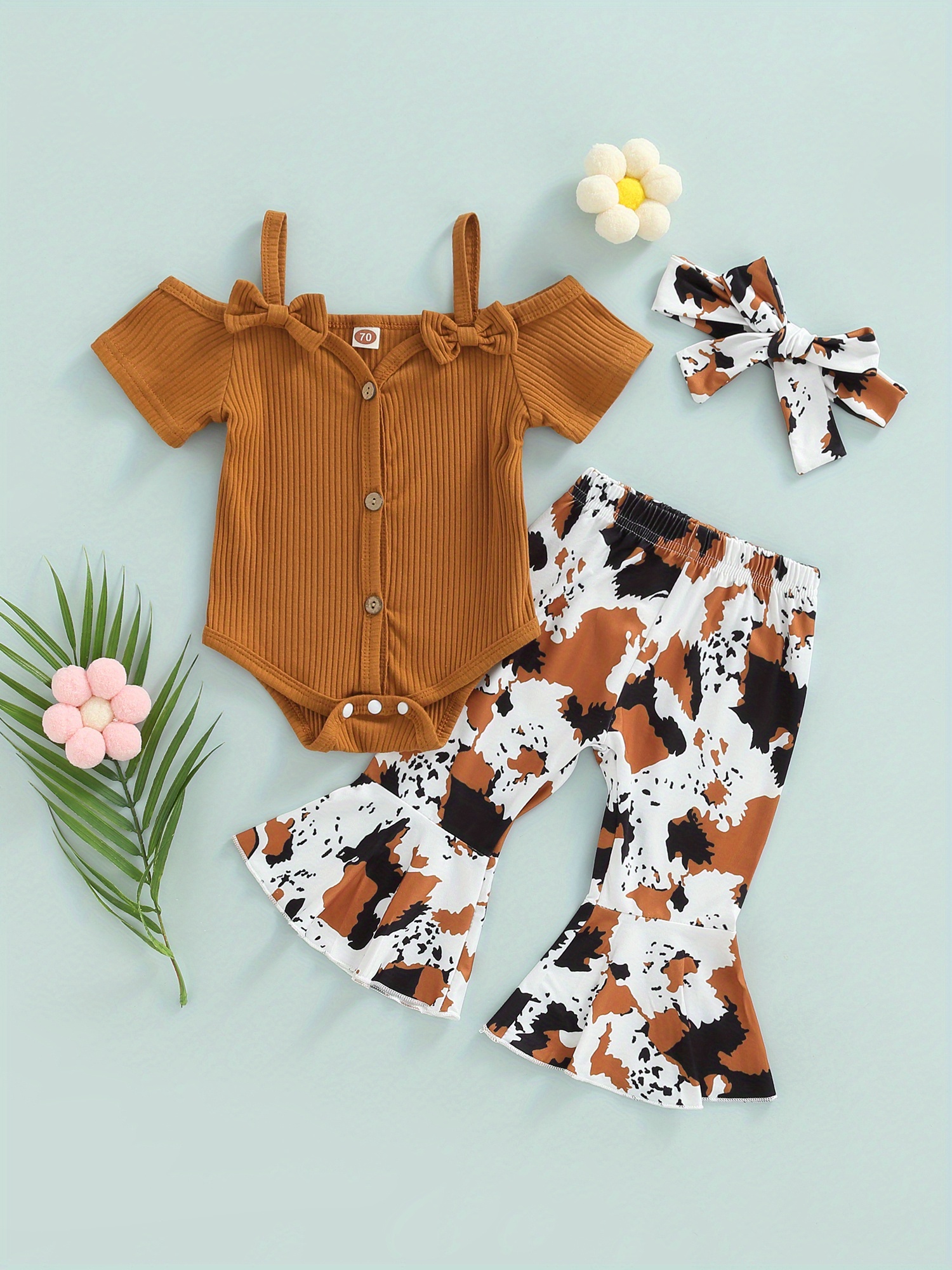 baby girls romper outfit bow short sleeve Temu Canada