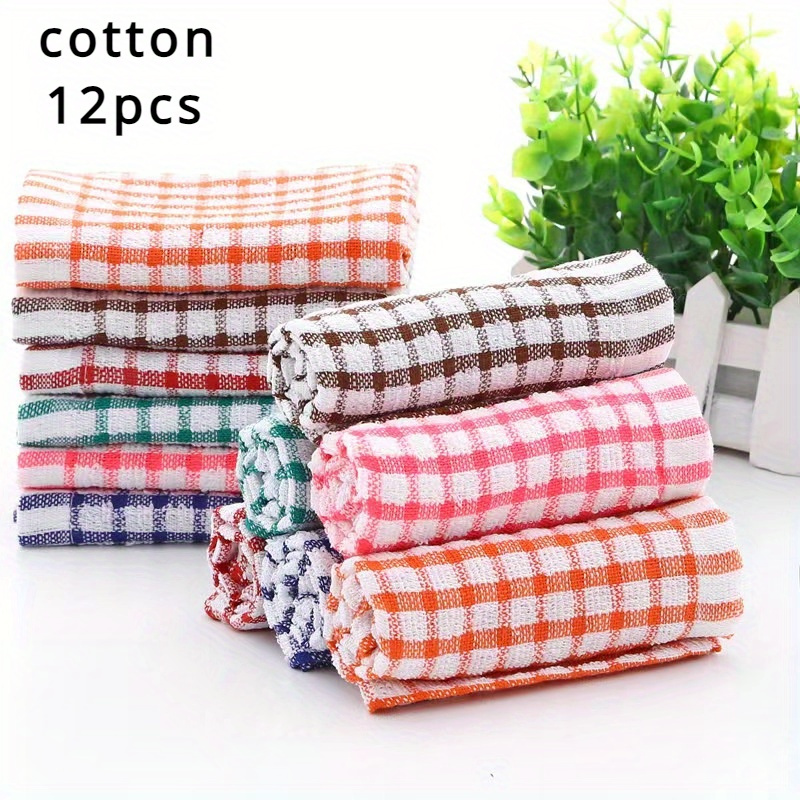 

6/12pcs - Dish Towels - Reusable, , -drying Cleaning Cloths Pattern For Tea And Dish Wiping - , , And Cleaning