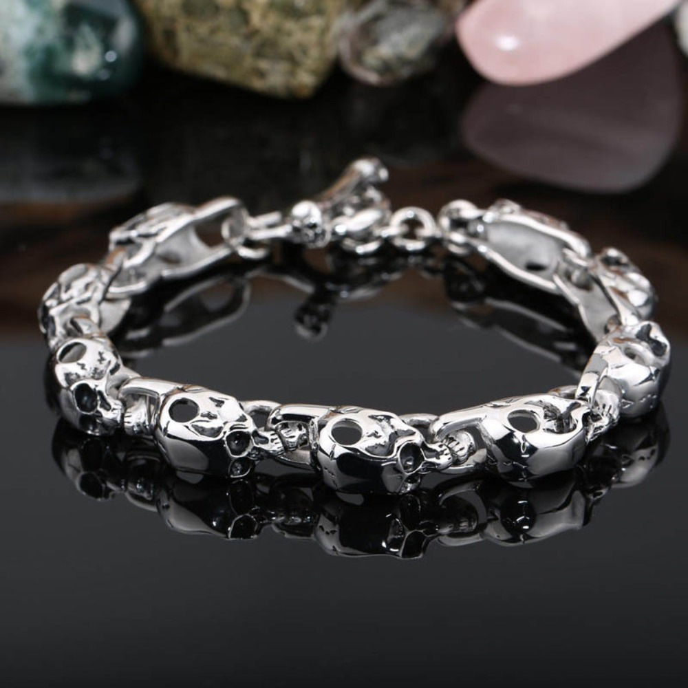 

Fashion Personality Skull Stainless Steel Titanium Steel Men's Bracelet