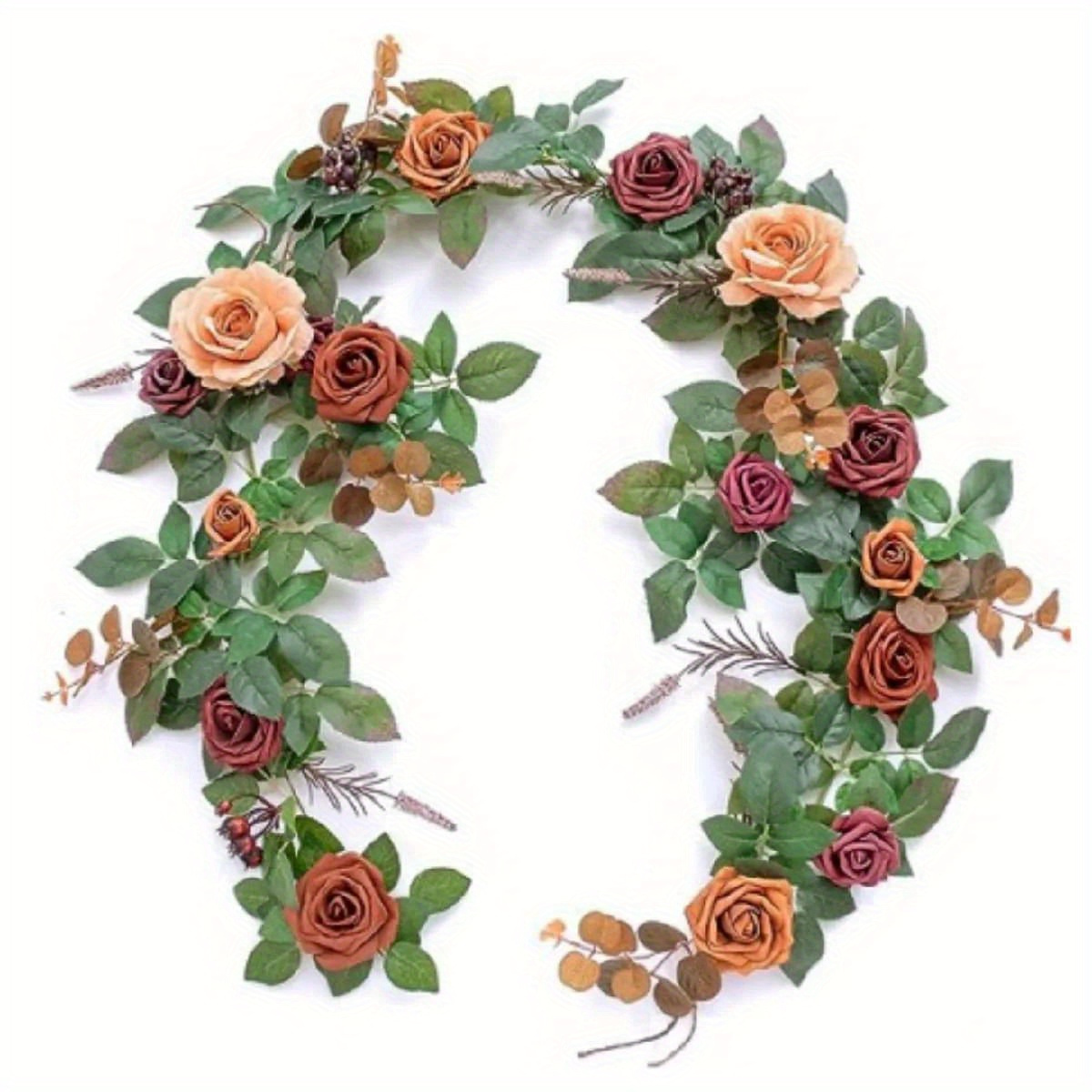 TEMU 5ft Artificial Rose Vine Floral Arrangements Wedding Ceremony Backdrop Arch Flowers Table Centerpieces Decorations