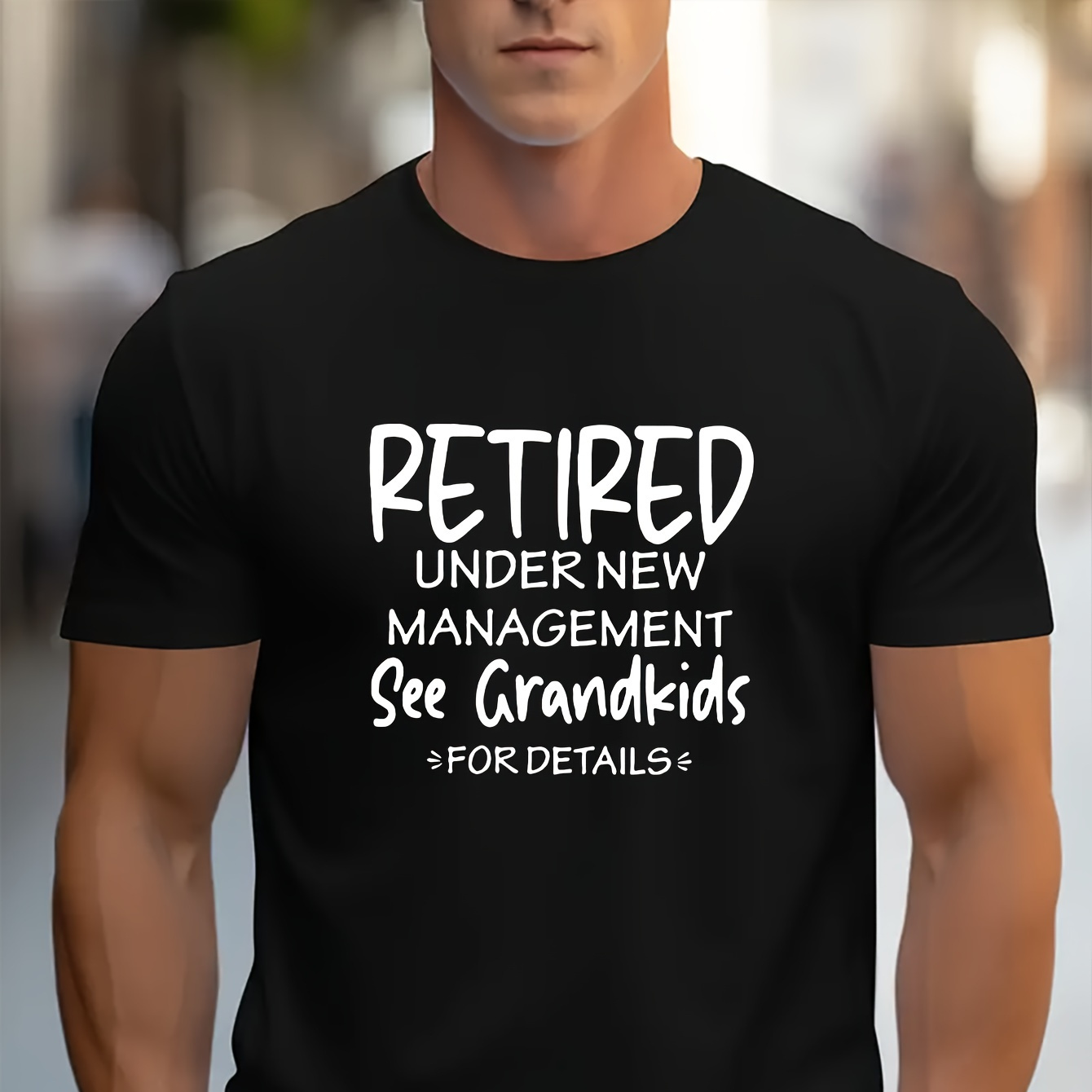 

1 Pc, 100% Cotton T-shirt, Retired Print Tee Shirt, Tees For Men, Casual Short Sleeve T-shirt For Summer