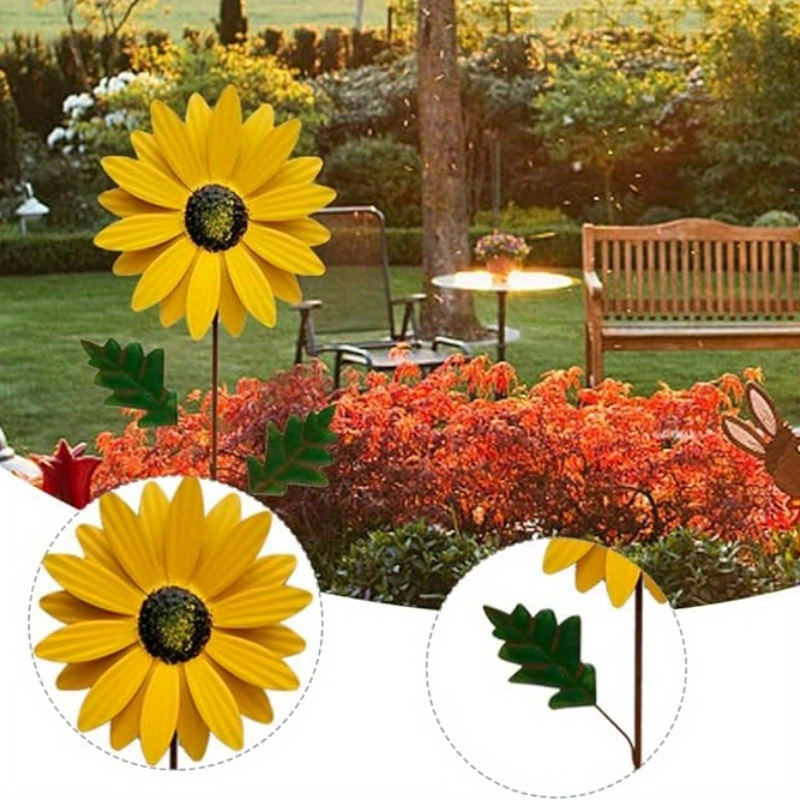 

1pc Metal Windmill, Wind Rotator, Sunflower Windmill, Yellow Simulated Sunflower, Suitable For Decorating Gardens, Courtyards, And Other Outdoor Places, Can Be Given As Gifts To Family And Friends