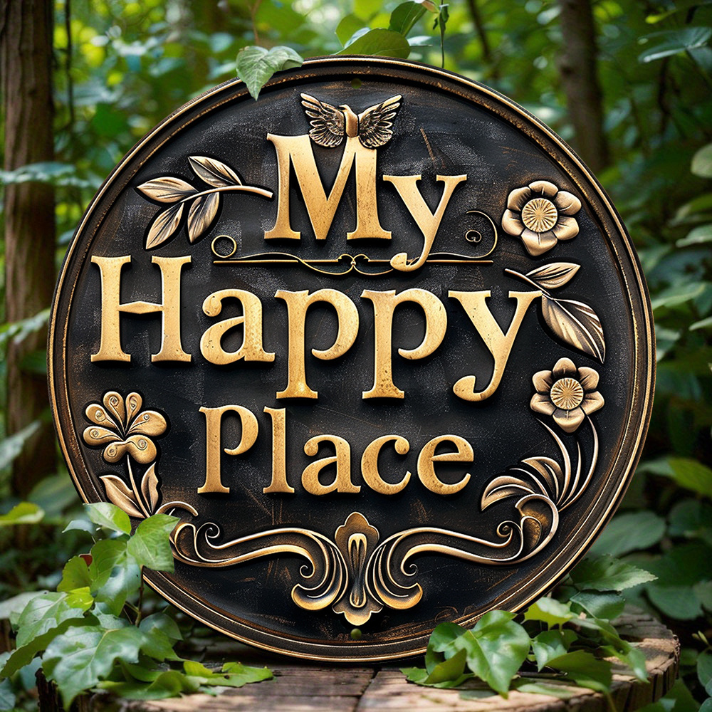 

8x8" Round Aluminum - ' Place' Decor For , , , | | Unique